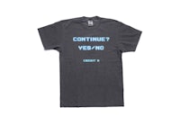 a black t - shirt that says continue? very well